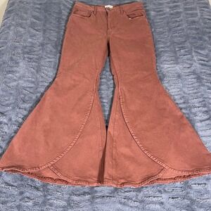Shyanne Women Rust Extreme Petal Flare Bell Bottom Jeans 33x30 Boho Western